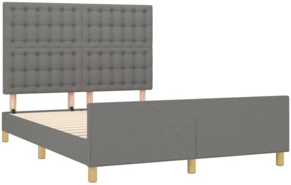 Doppelbett mit Kopfteil Stoff Dunkelgrau 140x200 cm Bild 10