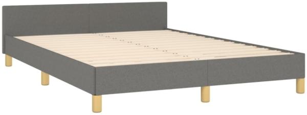 Doppelbett mit Kopfteil Stoff Dunkelgrau 140x200 cm Bild 4