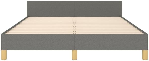 Doppelbett mit Kopfteil Stoff Dunkelgrau 140x200 cm Bild 3