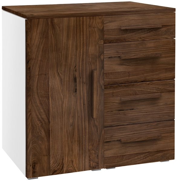 Hasena Kommode Qunito weiss Nussbaum geölt teilmontiert