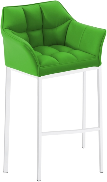 CLP Barhocker Damaso Kunstleder mit Vierfußgestell aus Metall bis 240 kg belastbar,grün weiß