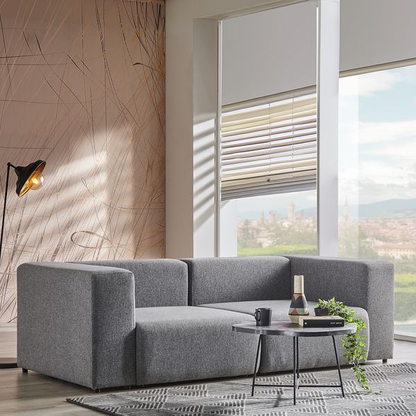 Sofa Suldal 2-Sitzer Textil Grau [en. casa]