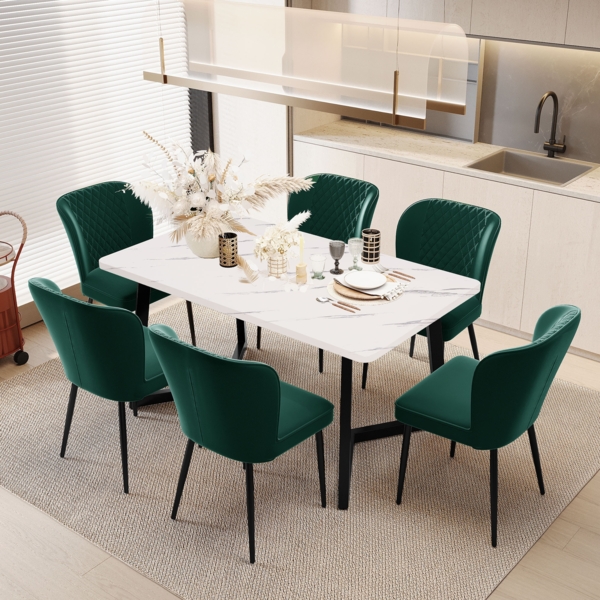 6er Set Stuhl Vielseitig Metallgestell Hochverdichtete Polsterung Moderner Design Für Esszimmer Küche Home Office