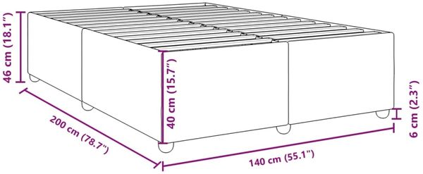 vidaXL Bettgestell ohne Matratze Blau 140x200 cm Stoff 3284742 Bild 9