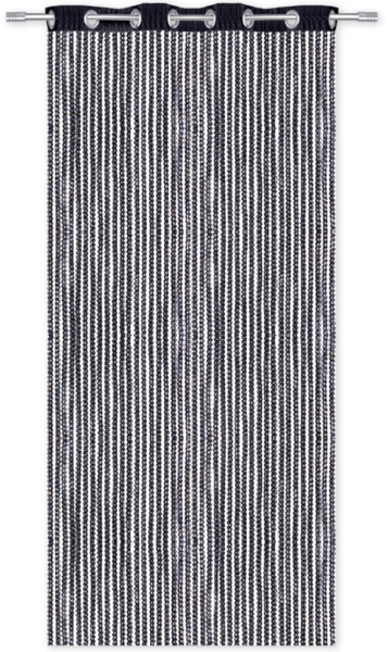 Arsvita Fadenvorhang Metallik-Optik mit Ösen, Türvorhang 140x250 cm (Schwarz)