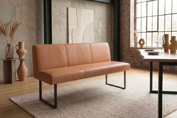 KAWOLA Esszimmerbank ELEEN Leder cognac 143cm 85 x 69 x 143 cm