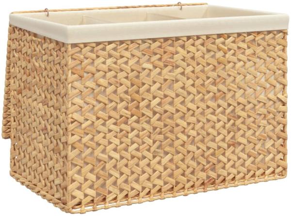 vidaXL Wäschekorb mit 3 Fächern 75x42,5x52 cm Wasserhyazinthe 355184