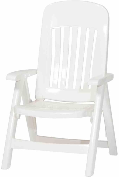 Sieger Comtesse Klappsessel klappbar, Vollkunststoff Weiß 65 x 108 x 66 cm