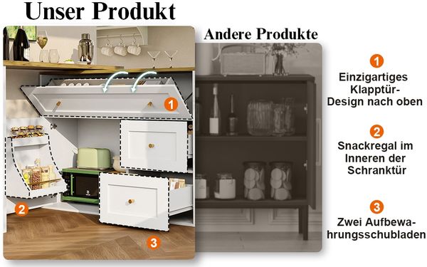 Bartisch B 138-204 x T 39 x H 105 cm, MDF/Metall, klappbar mit 360°-Drehscheibe, weiß Bild 8