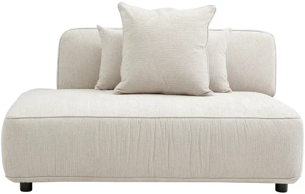 Vente-unique - LELACO Chaise longue Stoff Beige - B 105 cm x H 74 cm x L 145 cm