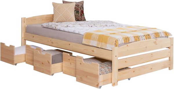 Stauraumbett Seniorenbett "Loni" 120x200 Kiefer massiv