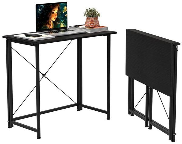 JEOBEST Computertisch Faltbar Tisch, Faltbarer Kleiner Schreibtisch Platzsparend, Klappbar PC Tisch 80 x 45 x 75cm