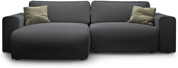 Micadoni Ecksofa Victor 3-Sitzer Links Strukturierter Stoff Anthrazit