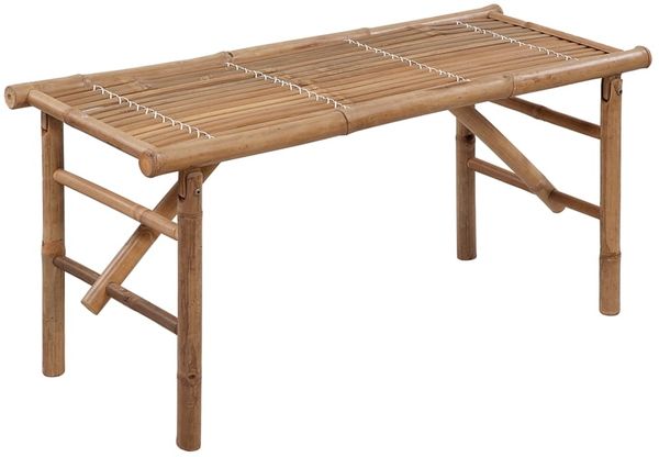 Klappbare Gartenbank, Sitzbank mit Auflage 118 cm Bambus