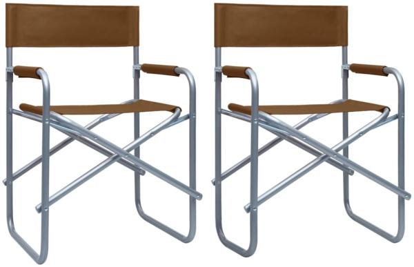 vidaXL Regiestühle 2 Stk. Stahl Braun 47921