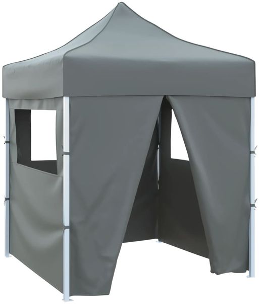 vidaXL Profi-Partyzelt Faltbar mit 4 Seitenwänden 2×2m Stahl Anthrazit 48885