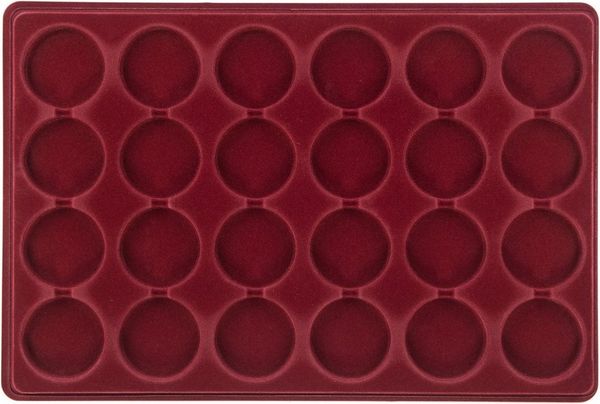 MC. Sammler Aufbewahrungsbox MC. Sammler Münztableau mit Schutzdeckel, Münzkoffer, Münzkassette, 24 Fächer - 46mm Ø
