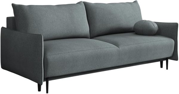 Sofa Dravolt mit Schlaffunktion, Bequeme 3 Sitzer Schlafsofa mit Bettkasten (Farbe: Velo 635)