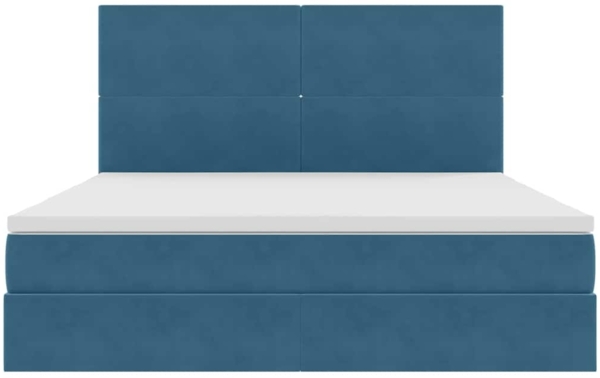 vidaXL Bett mit LED-Lichtleisten Dunkelblau 180 x 200 cm Samt 3372625 Bild 7