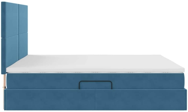 vidaXL Bett mit LED-Lichtleisten Dunkelblau 180 x 200 cm Samt 3372625 Bild 10
