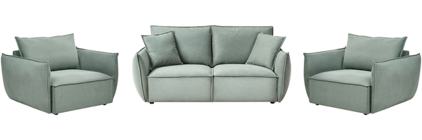Sofa Set 5-Sitzer KUNES Stoff Hellgrün