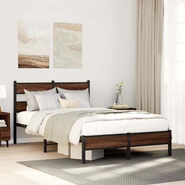 vidaXL Bettgestell ohne Matratze Braun Eiche 120x190 cm Holzwerkstoff 4017305