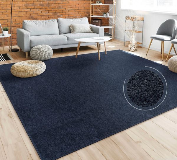 Paco Home Teppich Porto 890, rechteckig, Höhe: 13 mm, Kurzflor, Uni-Farben, ideal im Wohnzimmer & Schlafzimmer