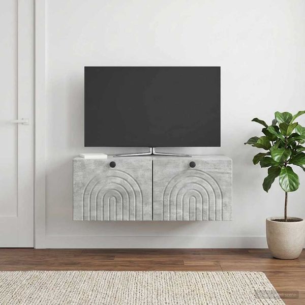 vidaXL Wandmontierter TV-Schrank Betongrau 78,5 x 41 x 30 cm 898178