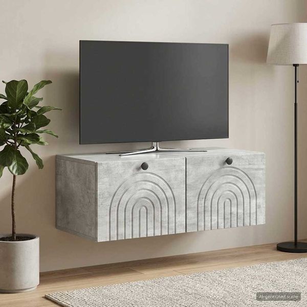 vidaXL Wandmontierter TV-Schrank Betongrau 78,5 x 41 x 30 cm 898178