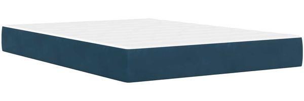 vidaXL Bettgestell mit Matratze mit Kopfteil Blau 120 x 200 cm Samt 3415047 Bild 5
