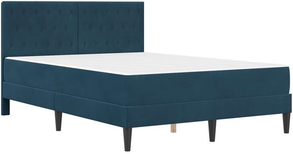 vidaXL Bettgestell mit Matratze mit Kopfteil Blau 120 x 200 cm Samt 3415047 Bild 3