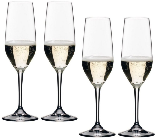 Riedel Vivant Champagne, 4er Set, Champagnerglas, Sektglas, Hochwertiges Glas, 290 ml, 0484/08