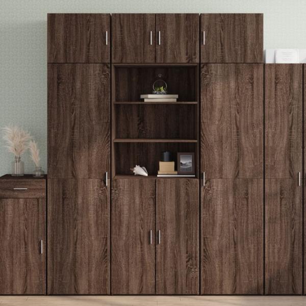 vidaXL Highboard Braun Eichen-Optik 70x42,5x185 cm Holzwerkstoff 3281377