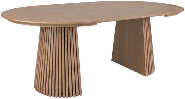 Selsey ‘Formisty’ Ausziehtisch 120–200 x 120 cm, Lamellen-Design, Eichenholzoptik