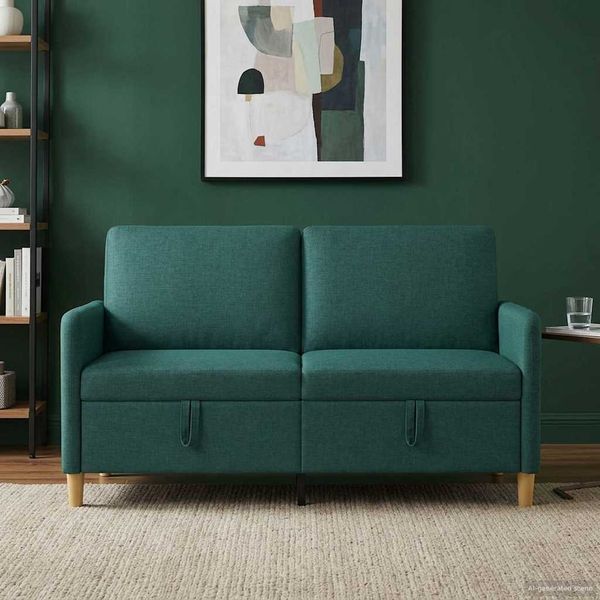 vidaXL Sofa mit Stauraum Dunkelgrün 152 x 78 x 87 cm Polyester 42036924