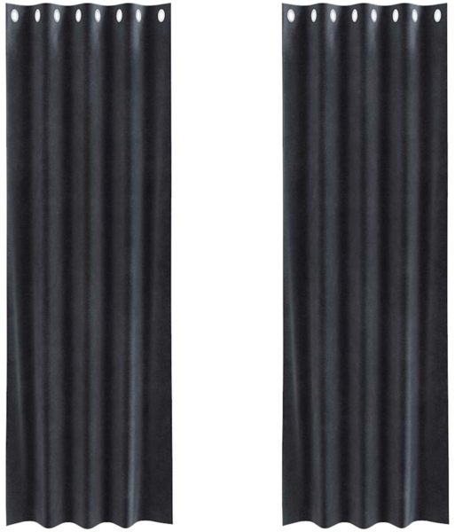 vidaXL Verdunkelungsvorhänge 2 pcs Dunkelgrau 140 x 245 cm Samt 4107226