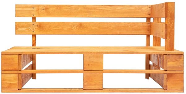 vidaXL Outdoor-Eckbank Paletten Holz Honigbraun 45766 Bild 2