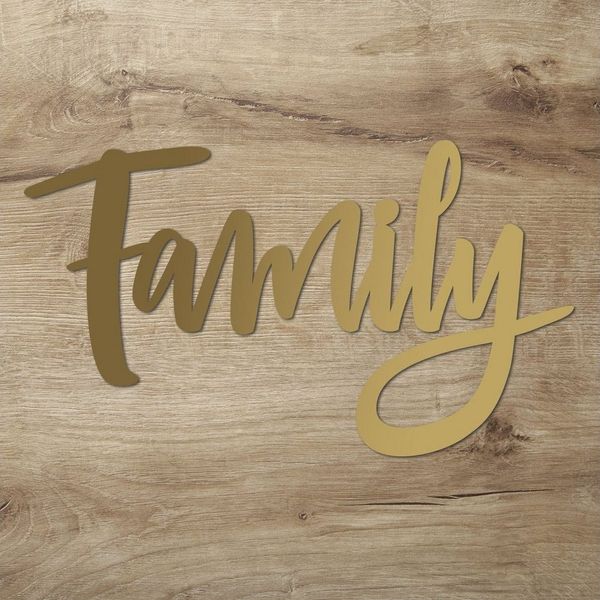 Namofactur 3D-Wandtattoo Wanddeko Schriftzug "Family" Wandbild (1 St), moderne Wandgestaltung aus Holz, für Foto Wand Collage
