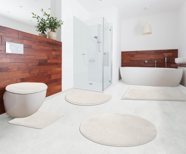 my home Badematte Maren, Höhe 15 mm, rutschhemmend beschichtet, fußbodenheizungsgeeignet, Baumwolle, rechteckig, 3-tlg. Hänge-WC Set, Bio-Baumwolle, Badteppich, Badematten auch als 3 teiliges Set Bild 2