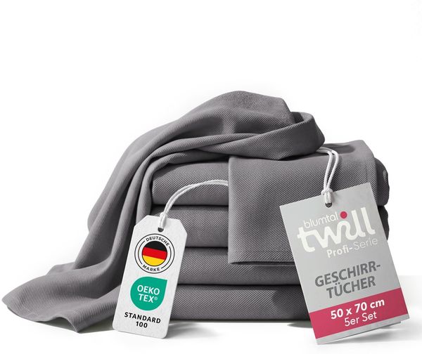 Blumtal Geschirrtuch 5er Set Premium Geschirrtücher Baumwolle 50x70 cm, (5-tlg), Ultra saugstarke zertifizierte Geschirrhandtücher (230gsm)