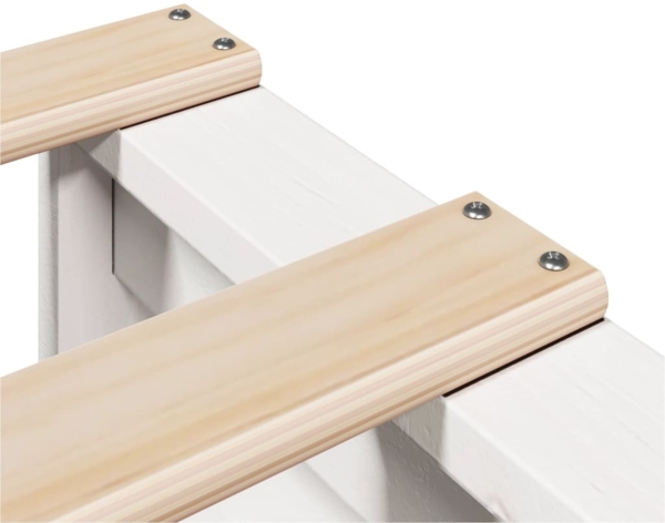 vidaXL Massivholzbett ohne Matratze Weiß 90x190 cm Kiefernholz 3306514 Bild 8