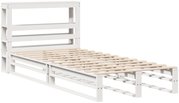 vidaXL Massivholzbett ohne Matratze Weiß 90x190 cm Kiefernholz 3306514 Bild 2