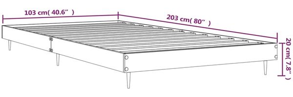 vidaXL Bettgestell Grau Sonoma 100x200 cm Holzwerkstoff 832267 Bild 10