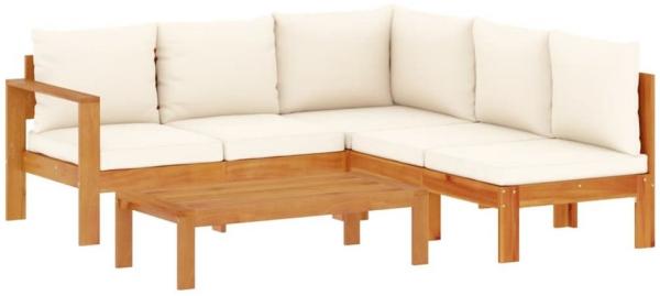 vidaXL Gartenlounge-Set 4-tlg. Garten-Sofagarnitur mit Kissen Massivholz Akazie, (1-tlg)