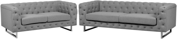 Sofa Set Polsterbezug hellgrau 5-Sitzer VISSLAND