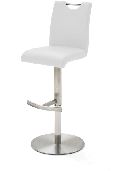 Barstuhl Alesi - Weiß / Edelstahl
