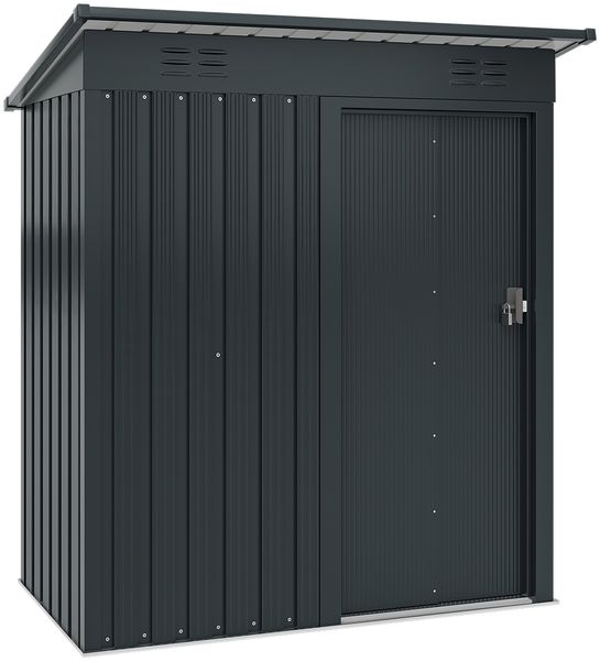 STEELSØN 'Talonix' Gerätehaus Pultdach mit Schiebetür, Stahl, anthrazit, wetterfest, 164x75x184/168 cm, abschließbar Bild 10