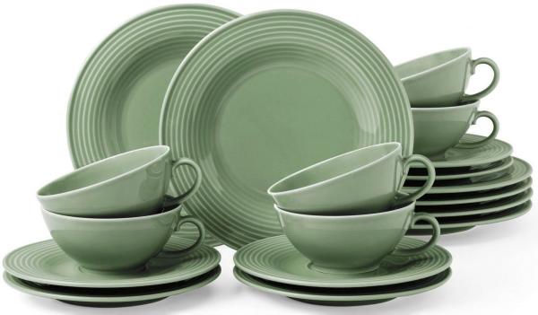 Seltmann Weiden Beat Color Glaze Teeservice 18-teilig - Salbeigrün