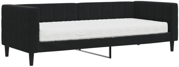 vidaXL Tagesbett mit Matratze Schwarz 80x200 cm Samt 3196664