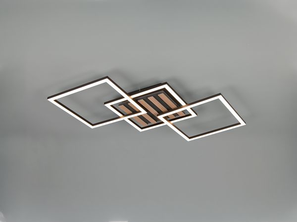 Große LED Deckenleuchte ZARO Schwarz flach quadratisch schwenkbar Breite 74,5cm